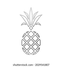 Silver Pineapple Shape - Vector Symbol