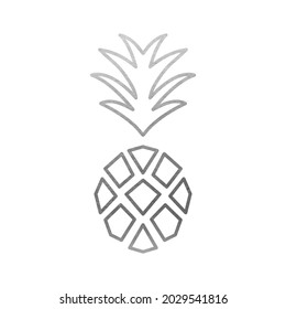 Silver Pineapple Shape - Vector Symbol