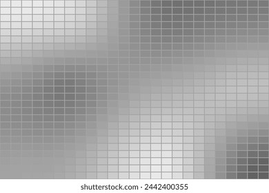 Silver Pixel Mosaic Tile Texture Pattern or Technology Background. Vector Illustration. Geometric Backdrop. Banner. Wallpaper