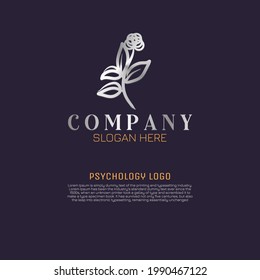 silver plant luxury logo, suitable for women luxury logo, salon luxury logo, beauty product luxury logo