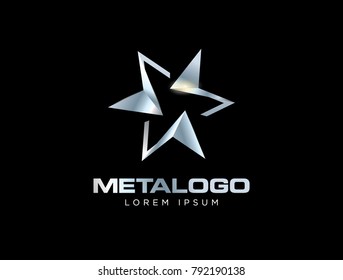 Silver Plate Abstract Star Logo Sign Symbol Icon