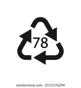 Silver plated glass. Glass recycling code 78 GL. Vector illustration