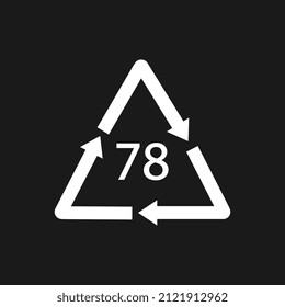 Silver plated glass. Glass recycling code 78 GL. Vector illustration
