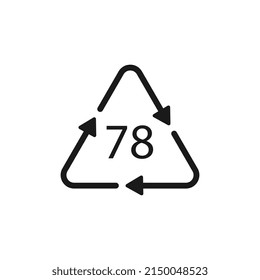 Silver plated glass. Glass recycling code 78 GL. Vector illustration
