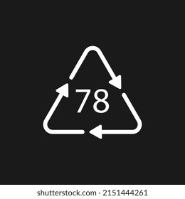Silver plated glass. Glass recycling code 78 GL. Vector illustration