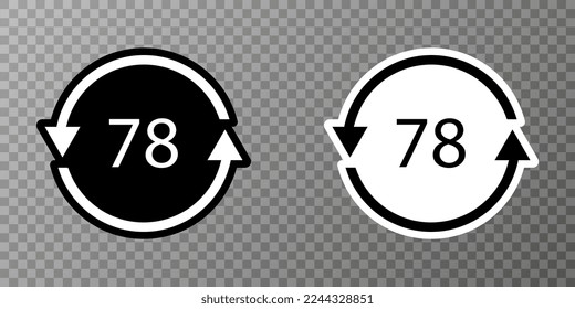 Silver plated glass. Glass recycling code 78 GL. Vector illustration