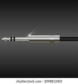 Silver plated jack trs audio plug.
