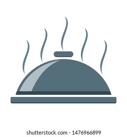 Silver platter dish icon vector Logo illustration and design.  A kitchen and restaurant utensils element.  Can be used for web and mobile development suitable for infographic