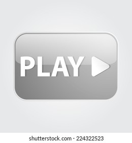 Silver Play Button Stock Vector Royalty Free 224322523 Shutterstock