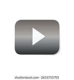 Silver play button media player symbol