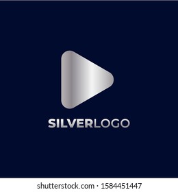 silver play logo design. eps 10 vector