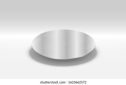 silver podium on the white studio