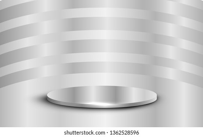 silver podium in the silver studio room