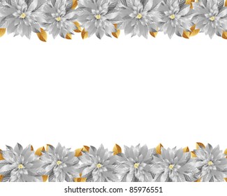 silver poinsettia background
