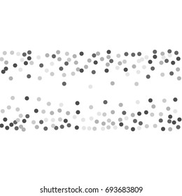 Silver points of confetti. Abstract chaotic scatter on a white background. Astral design. Vector illustration.