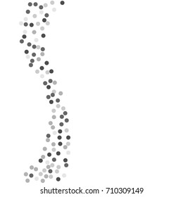 Silver points of confetti. Abstract chaotic scatter on a white background. Astral design. Vector illustration.