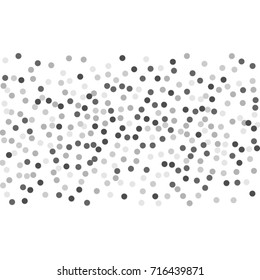 Silver points of confetti. Abstract chaotic scatter on a white background. Astral design. Vector illustration.