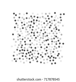 Silver points of confetti. Abstract chaotic scatter on a white background. Astral design. Vector illustration.