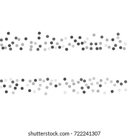 Silver points of confetti. Abstract chaotic scatter on a white background. Astral design. Vector illustration.