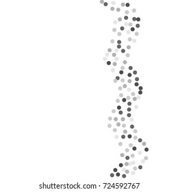 Silver points of confetti. Abstract chaotic scatter on a white background. Astral design. Vector illustration.