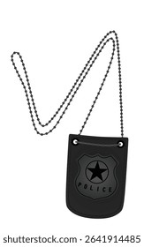 	
Silver police badge. vector illustration	
