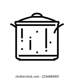 vector de icono de la línea de cocina de olla plateada. signo de cocina de olla de plata. símbolo de contorno aislado ilustración negra