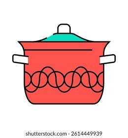 silver pot cooking line icon vector. silver pot cooking sign. isolated symbol illustration