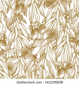 Silver Princess Flower Minimalist Seamless Pattern. Floral Background. Vector Illustration