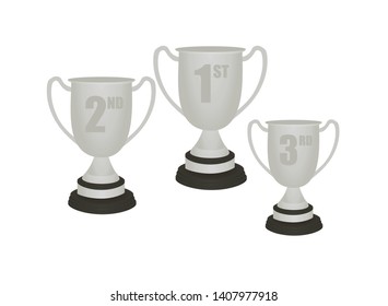 Silver prize trophy. vector illustration