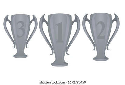 Silver prize trophy. vector illustration