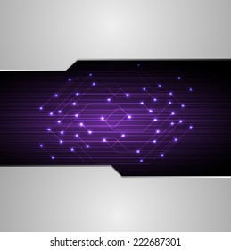 Silver Purple Light Abstract Technology background for computer graphic website internet and technology. circuit board. 