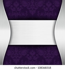 Silver and purple template with place for text