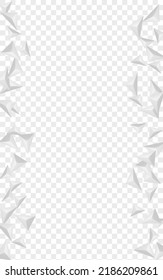 Vector transparente de fondo pirámide plateado. Ilustración de Crystal Art. Textura de volumen de escala de grises. Resumen fractal. Mosaico de Origami gris.