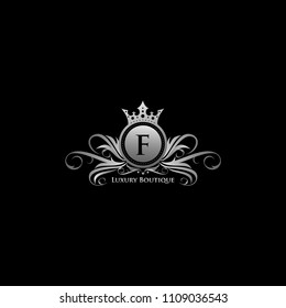 Silver Queen Luxury F Letter Logo