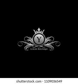 Silver Queen Luxury Y Letter Logo