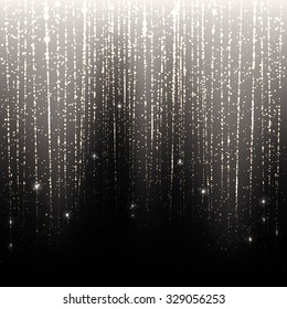 silver rain of shining particles