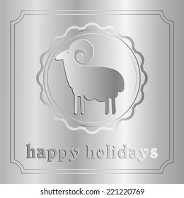 silver ram on a background of Christmas shiny design