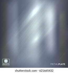 Silver realistic brushed metal vector background