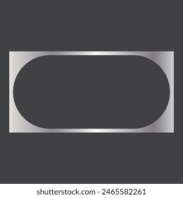 Silver rectangle frame.  isolated on white background. vector illustration. EPS 10