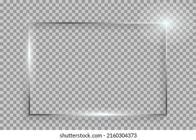 Silver rectangle frame with shadows and highlights isolated on a transparent background.