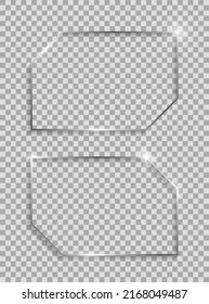 Silver rectangle frames set with shadows and highlights isolated on a transparent background.