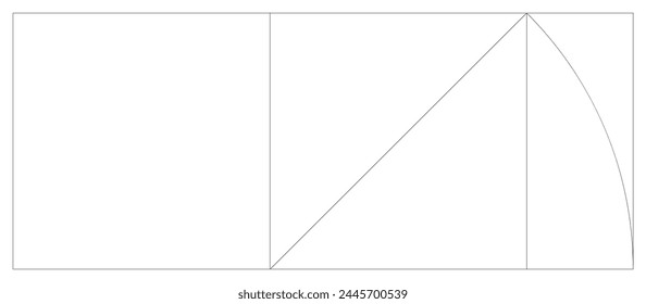 Silver rectangular (2nd precious metal ratio) 1:2.414, Vector Illustration