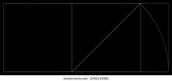 Silver rectangular (2nd precious metal ratio) 1:2.414, Vector Illustration