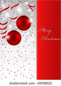 Silver and red Christmas card