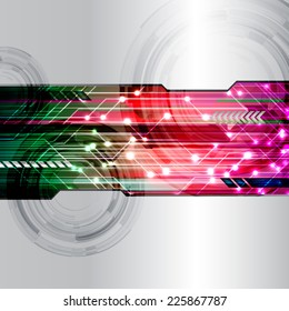 silver red green purple Light Abstract Technology background for computer graphic website internet and technology. circuit board. text box. 