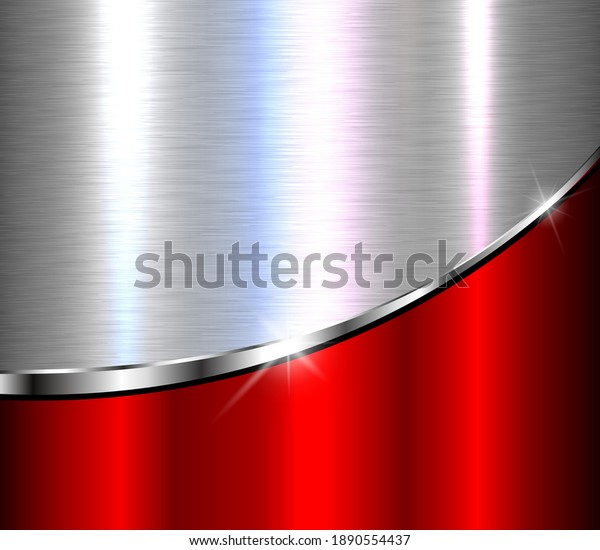 Silver Red Metallic Background 3d Elegant Stock Vector (Royalty Free ...