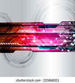 silver red pink Light Abstract Technology background for computer graphic website internet and technology. circuit board. text box. 