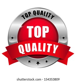 Silver red top quality button with ribbon