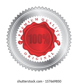 silver red wax label art