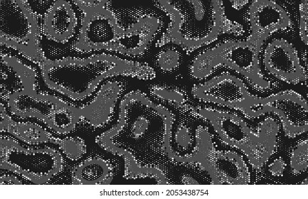 Silver Repeated Curved Vector Design. Vibrant Color Gray Seamless Fluid Graphic Clouds. Monochrome Bright Repeated Camo Graphic Marble. Seamless Vibrant Color